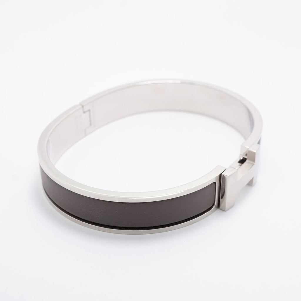 Hermes Bangle Clic HH Metal Silver Gray Bracelet — view 2