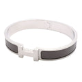 Hermes Bangle Clic HH Metal Silver Gray Bracelet