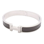 Hermes Bangle Clic HH Metal Silver Gray Bracelet