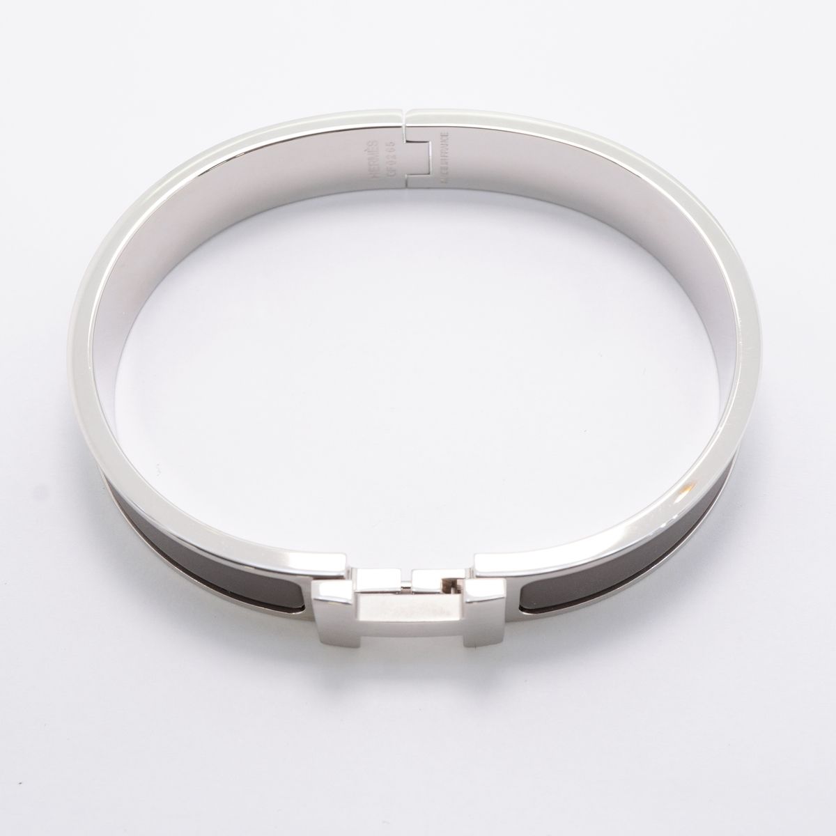 Hermes Bangle Clic HH Metal Silver Gray Bracelet — view 3