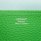 Hermes Handbag Halzan Verso Taurillon Clemence Vert Comic Celeste Silver 2-Way — view 5