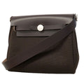 Hermes Shoulder Bag Herbag Zip Toile Military Ebene Silver