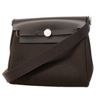 Hermes Shoulder Bag Herbag Zip Toile Military Ebene Silver