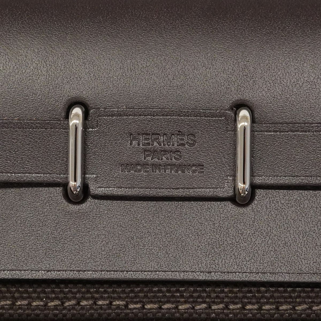 Hermes Shoulder Bag Herbag Zip Toile Military Ebene Silver — view 5