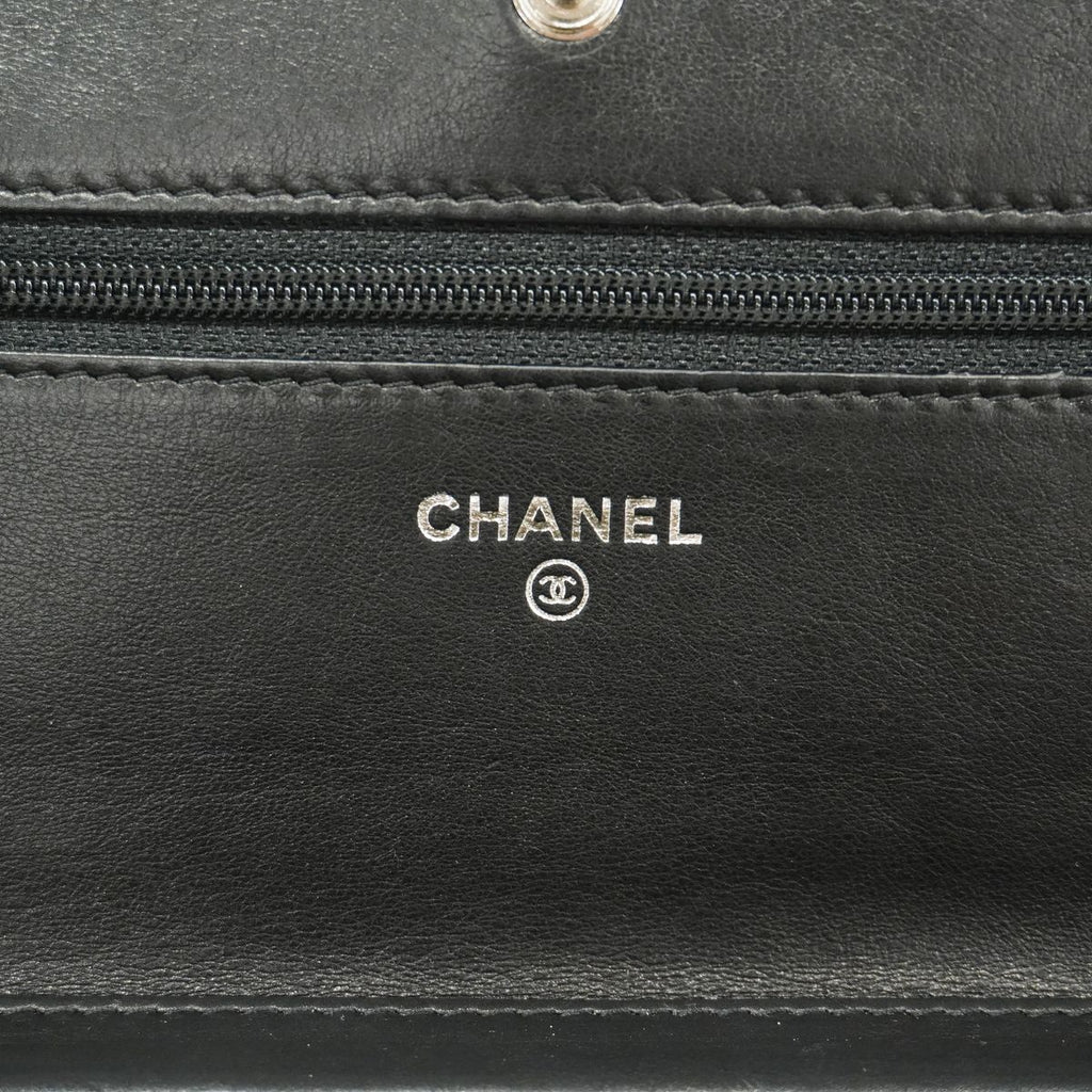 Chanel Wallet on Chain Boy Lambskin Black Silver Shoulder Bag — view 5