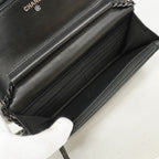 Chanel Wallet on Chain Boy Lambskin Black Silver Shoulder Bag — view 4