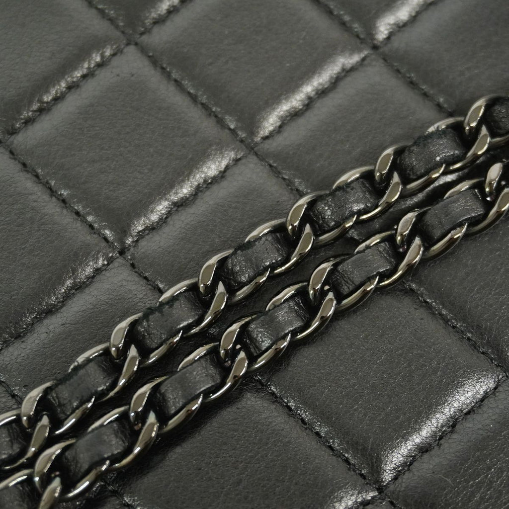 Chanel Wallet on Chain Boy Lambskin Black Silver Shoulder Bag — view 8