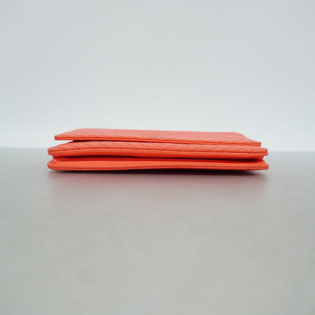 Chanel Wallet on Chain V-stitch Lambskin Orange Silver Shoulder Bag — view 3