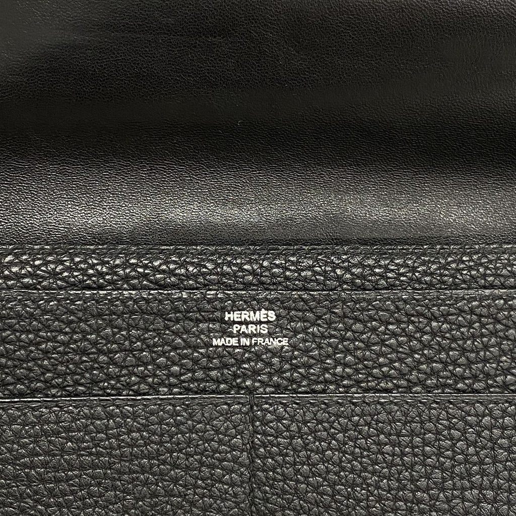 Hermes Wallet Dogon GM Togo Black Silver — view 4