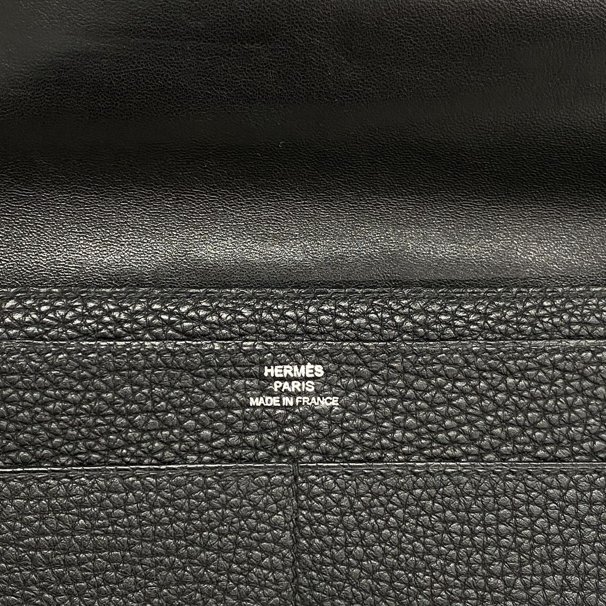 Hermes Wallet Dogon GM Togo Black Silver — view 4
