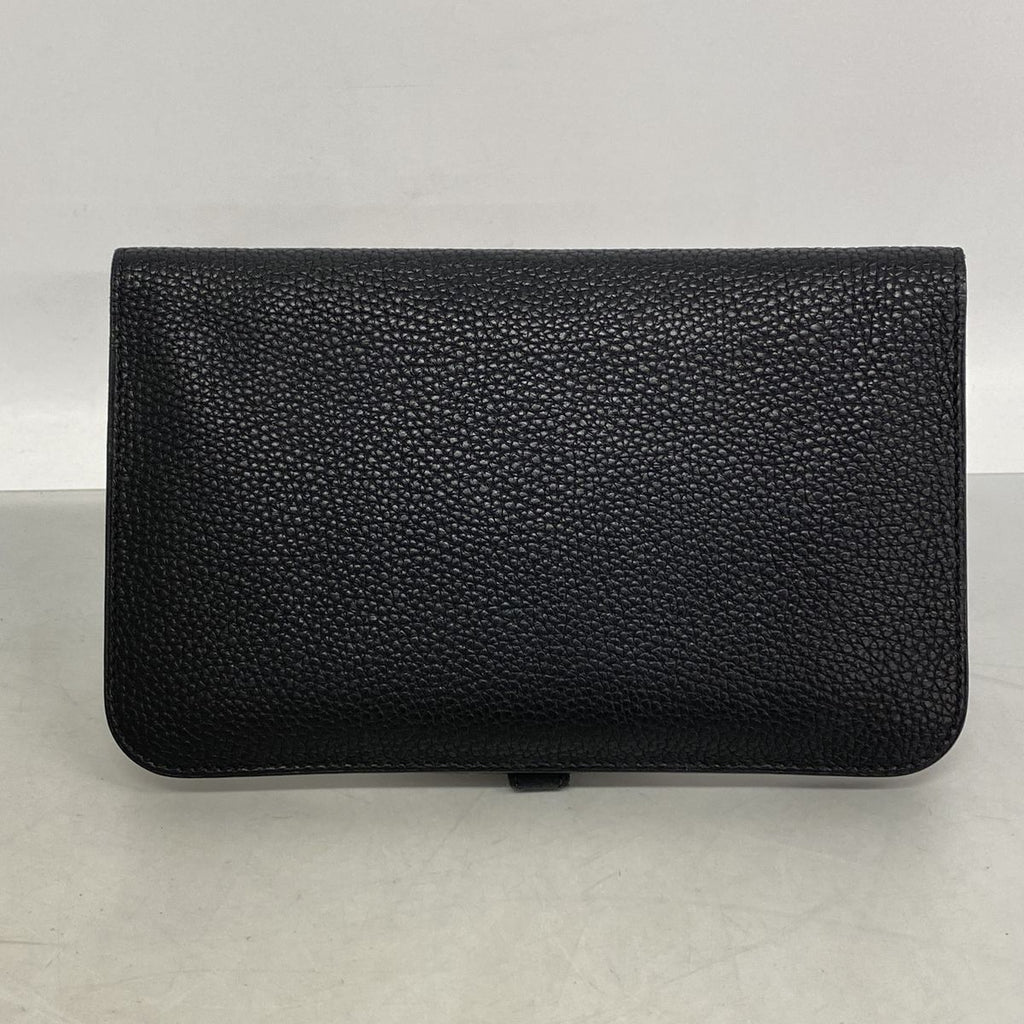 Hermes Wallet Dogon GM Togo Black Silver — view 8