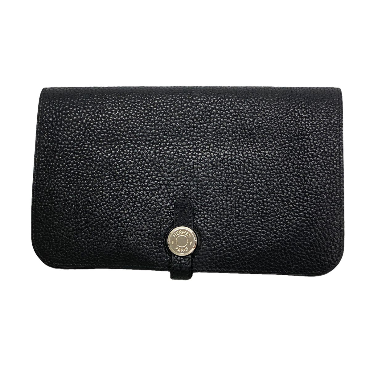 Hermes Wallet Dogon GM Togo Black Silver