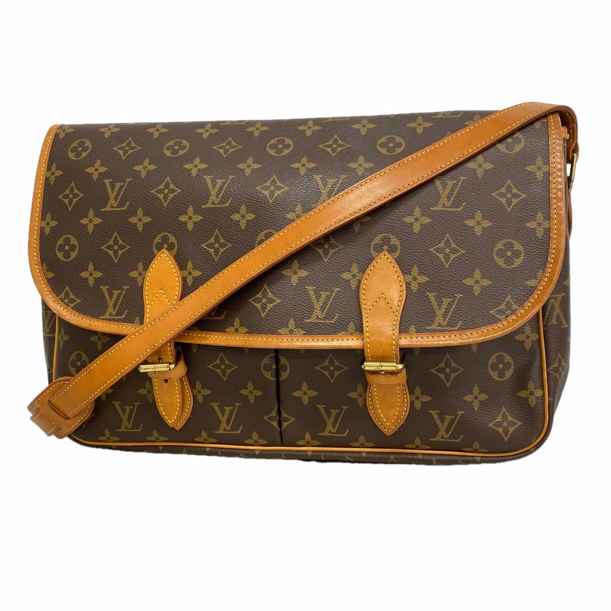 Louis Vuitton Shoulder Bag Monogram Gibeciere GM Brown