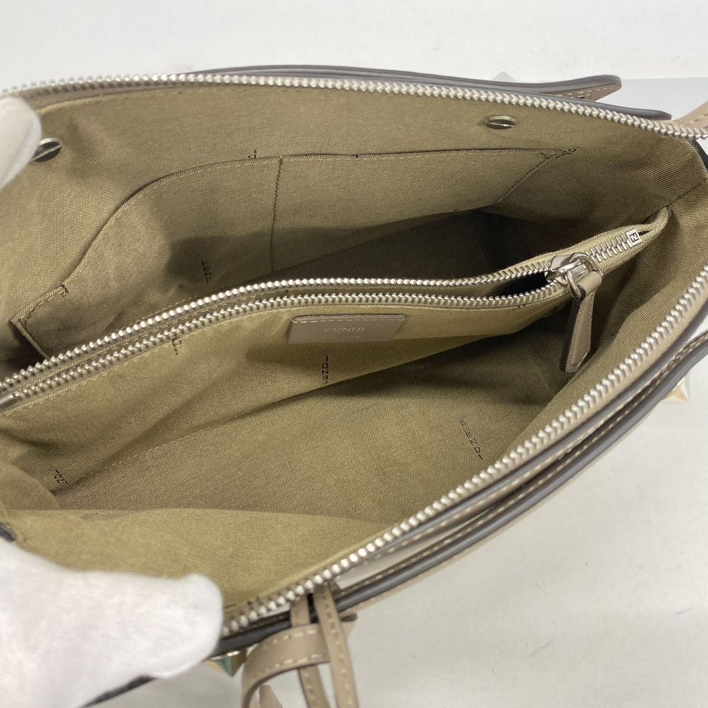 Fendi Handbag by the Way Leather Gray Silver 2-Way Bag — view 4