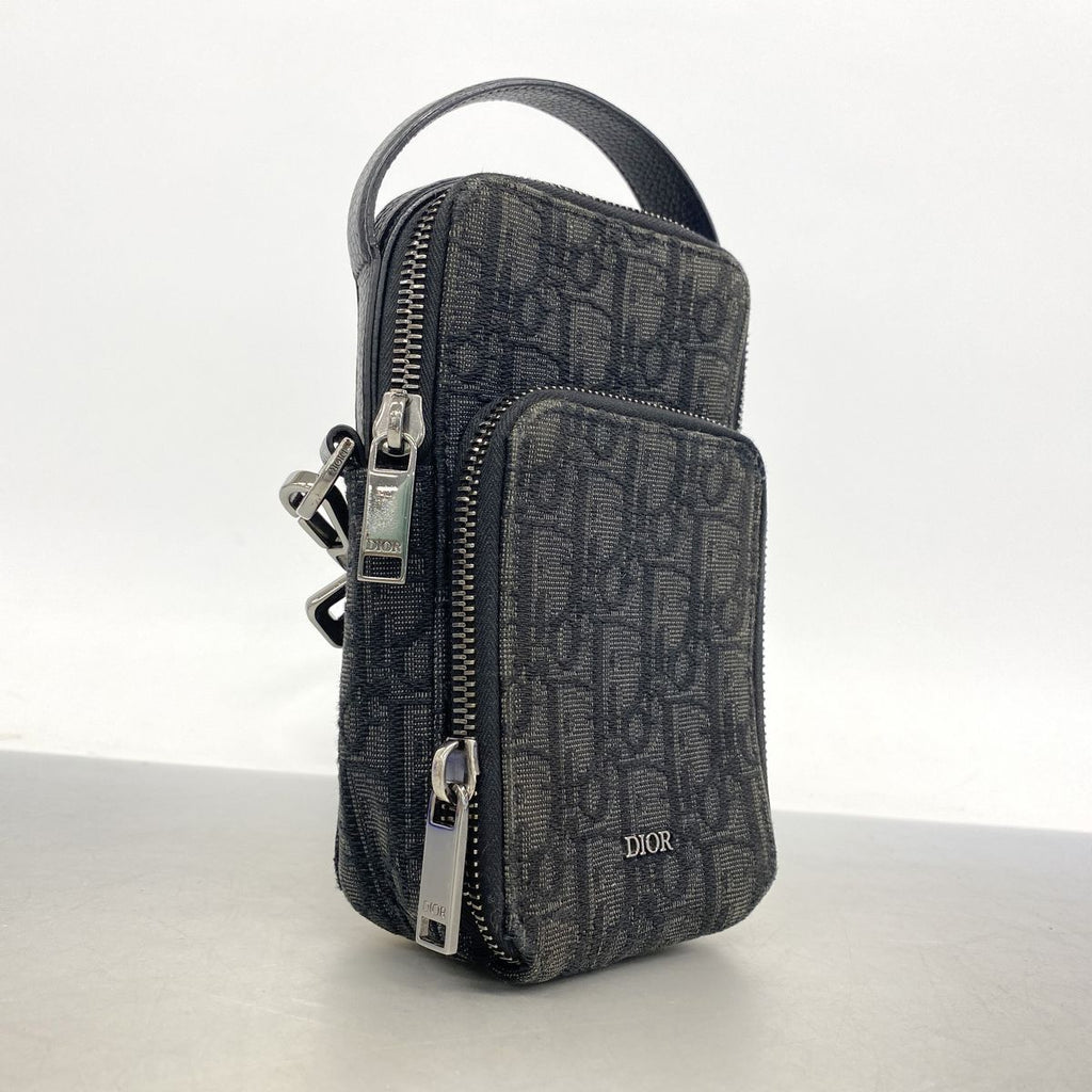 Dior Handbag Oblique Rider Canvas Black Silver — view 2