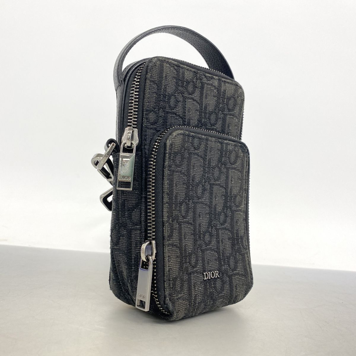 Dior Handbag Oblique Rider Canvas Black Silver — view 2