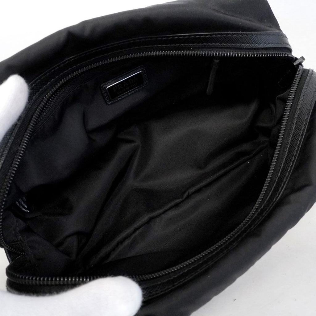 Prada Pouch Tessuto Nylon Black Silver — view 4