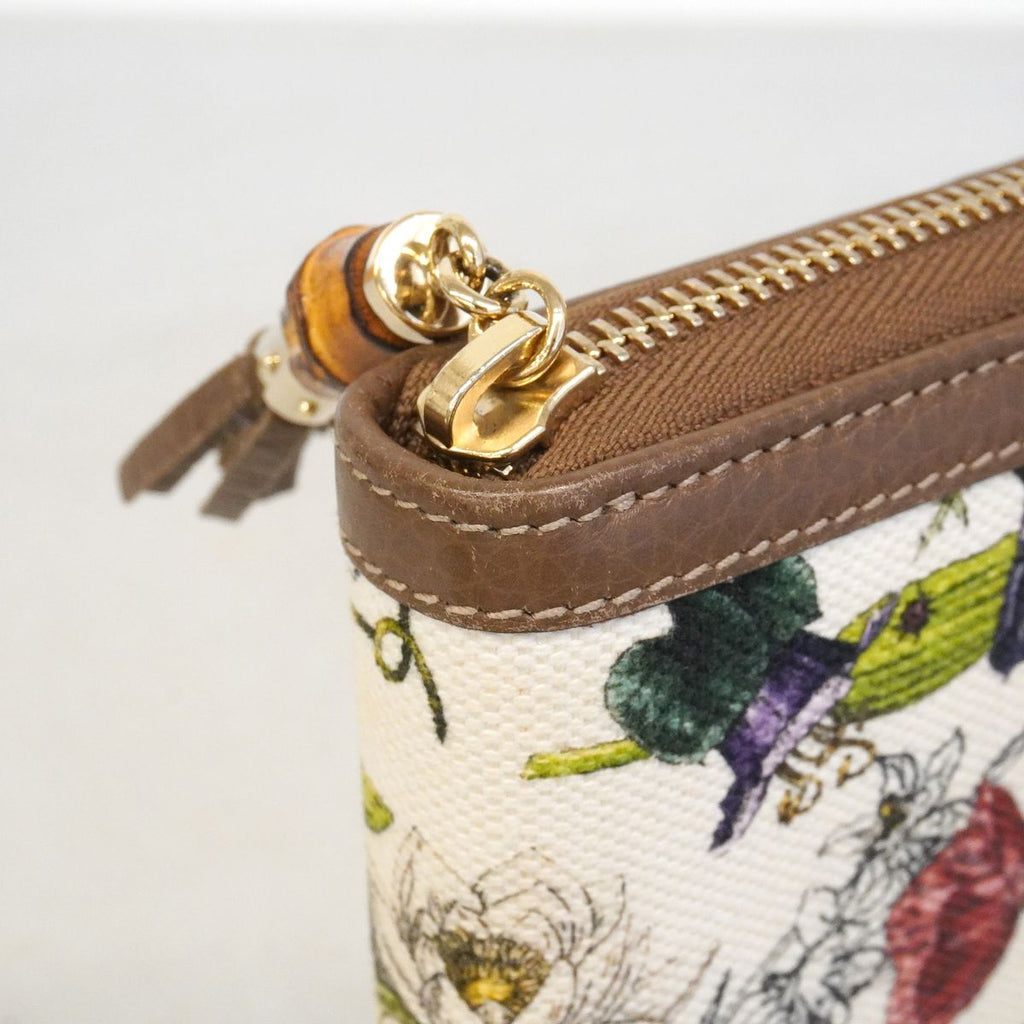 Gucci Wallet Bamboo Flora Canvas Brown Gold — view 8