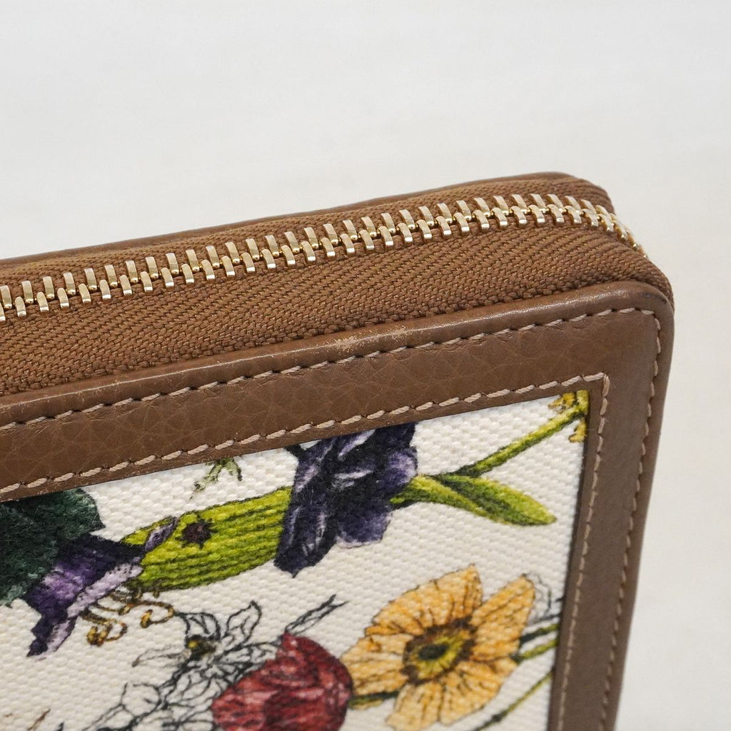 Gucci Wallet Bamboo Flora Canvas Brown Gold — view 6