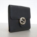Gucci Wallet Interlocking G Leather Black Gold — view 2
