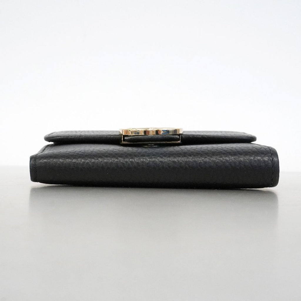 Gucci Wallet Interlocking G Leather Black Gold — view 3