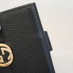 Gucci Wallet Interlocking G Leather Black Gold — view 8