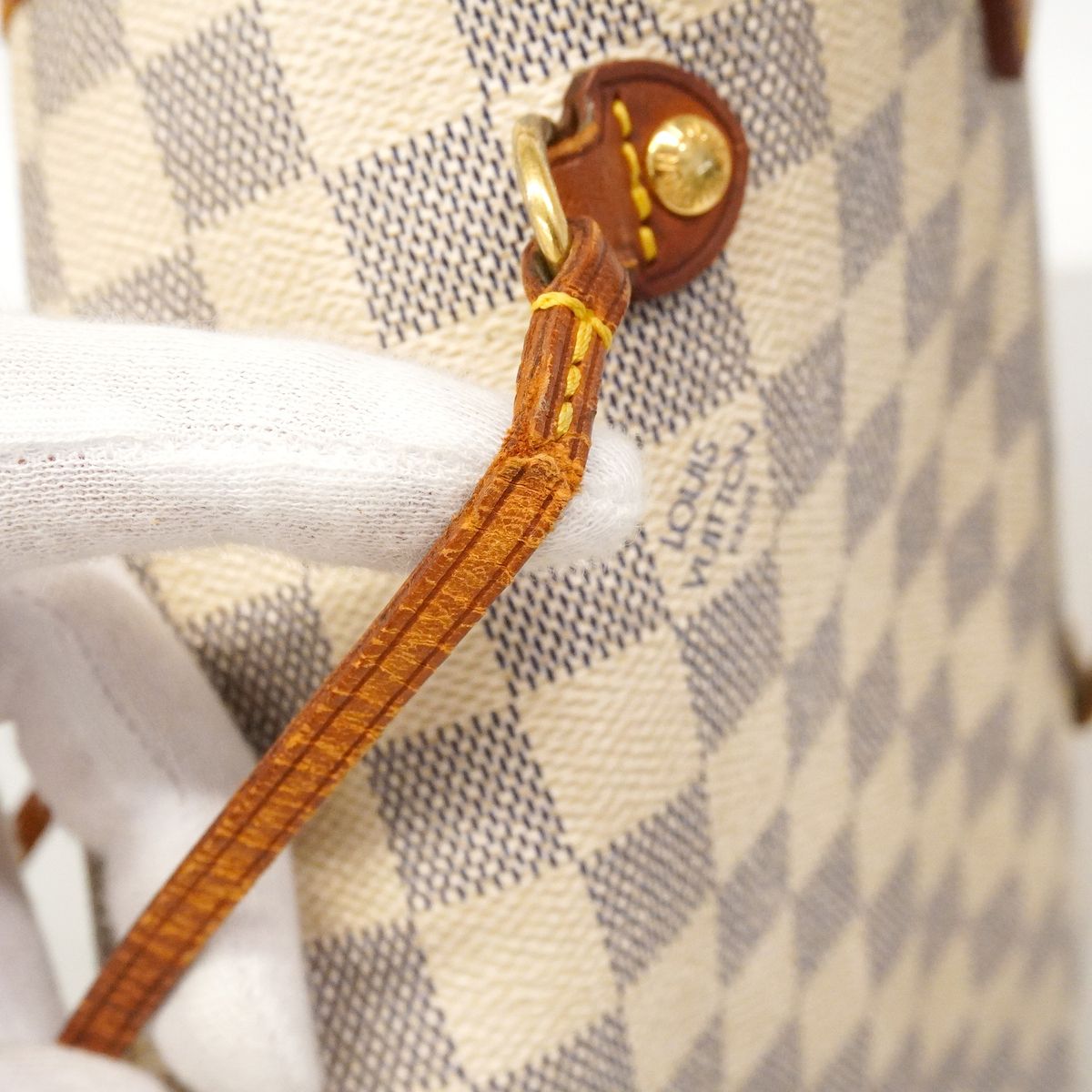 Louis Vuitton Tote Damier Azur Neverfull MM White — view 8