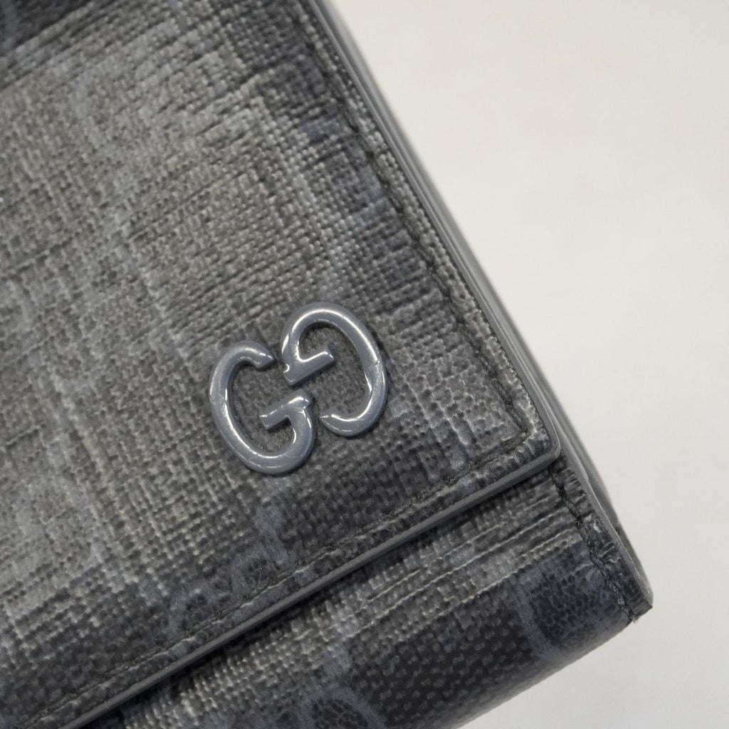 Gucci Trifold Wallet GG Supreme Black Silver — view 8