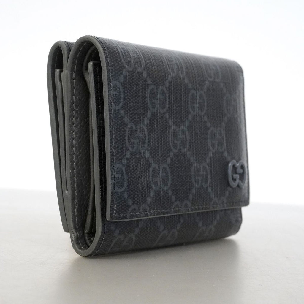 Gucci Trifold Wallet GG Supreme Black Silver — view 2
