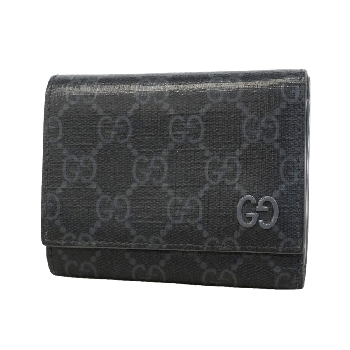 Gucci Trifold Wallet GG Supreme Black Silver