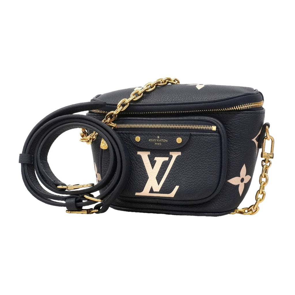 Louis Vuitton Shoulder Bag Monogram Empreinte Bicolor Mini Navy Cream
