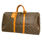 Louis Vuitton Boston Bag Monogram Keepall 55 Brown