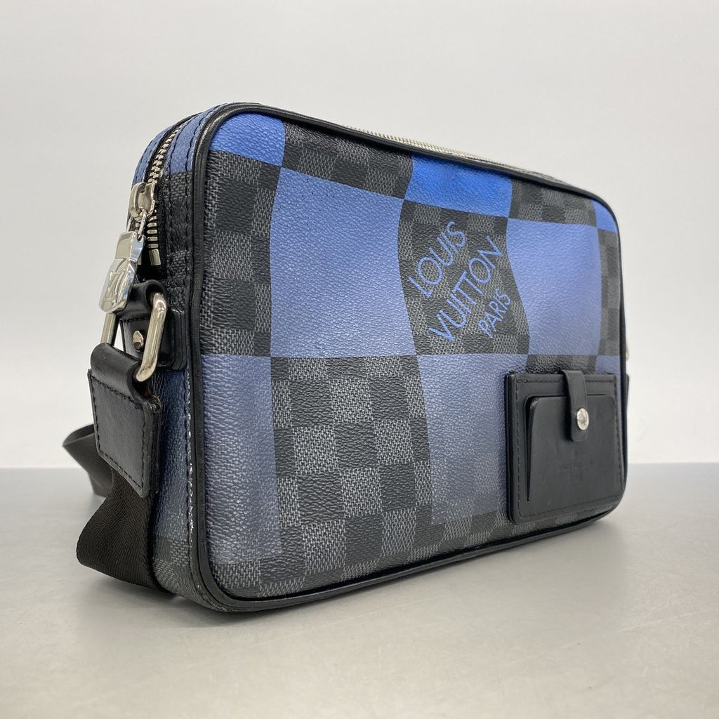 Louis Vuitton Shoulder Bag Damier Graphite Giant Alpha Messenger Black Blue — view 2