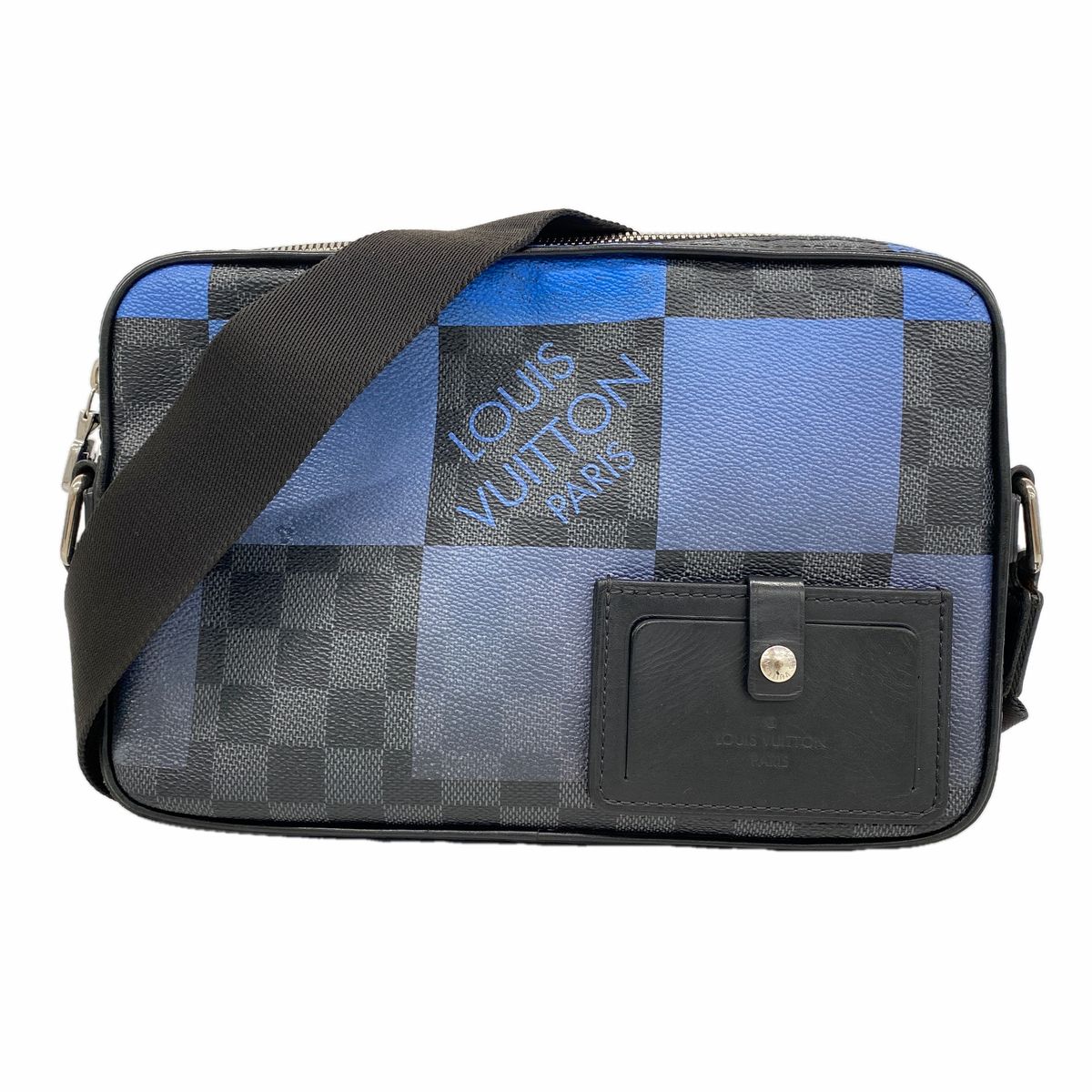 Louis Vuitton Shoulder Bag Damier Graphite Giant Alpha Messenger Black Blue
