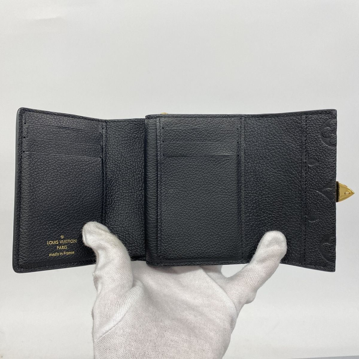 Louis Vuitton Trifold Wallet Monogram Empreinte Portefeuille Metis Compact Noir — view 3