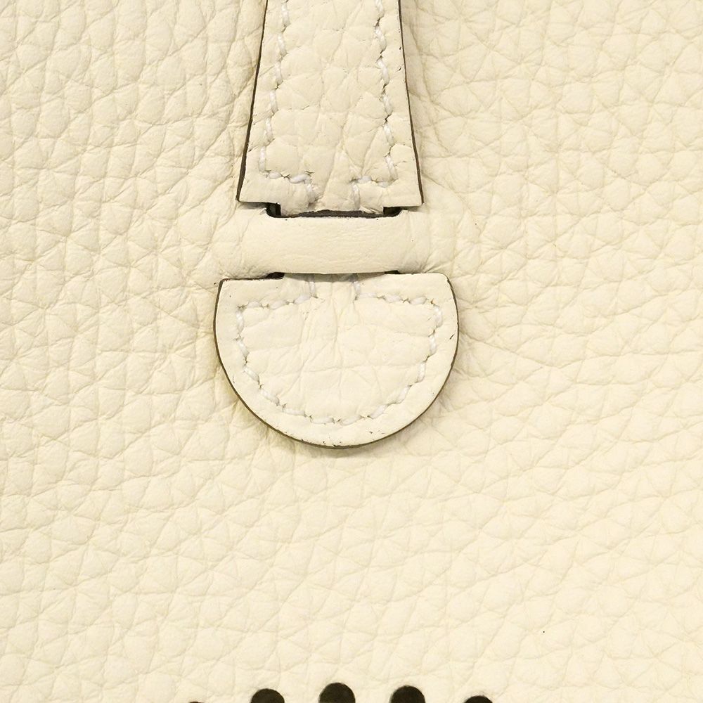 Hermes Shoulder Bag Evelyne TPM Taurillon Clemence Cream Gold — view 7