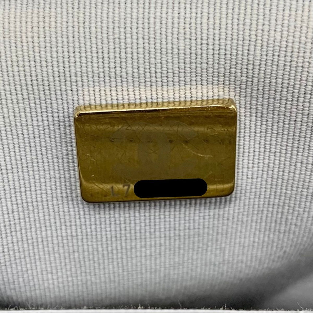 Chanel Shoulder Bag Gray Gold Quilted CC Logo Pearl Turnlock Chain — view 7