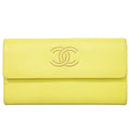 Chanel CC Logo Wallet Leather Yellow