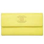 Chanel CC Logo Wallet Leather Yellow