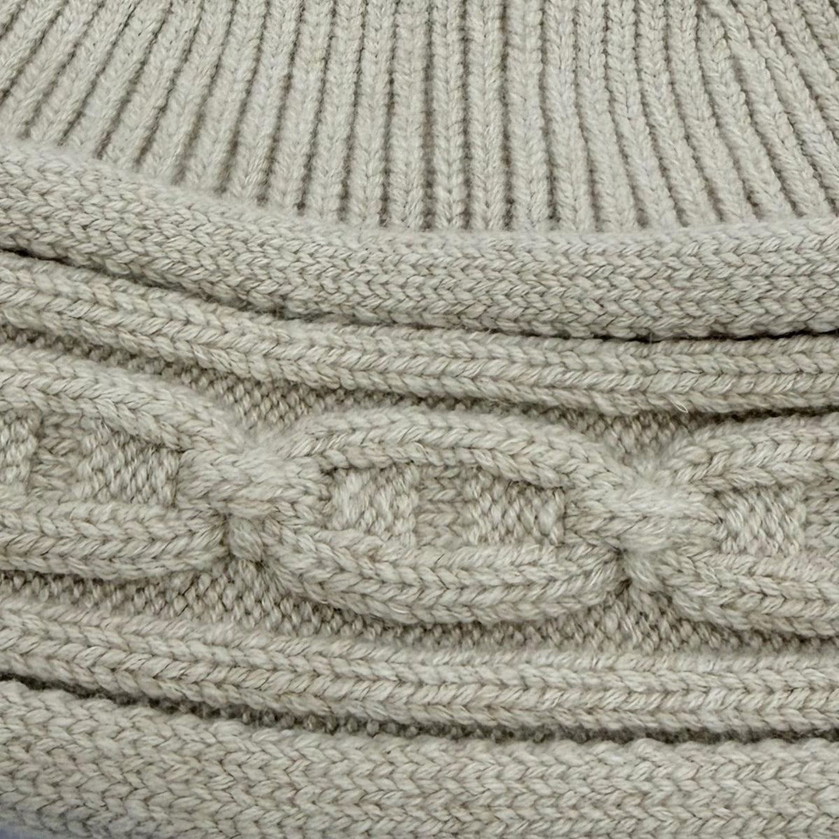 Hermes Heaven Twisted Cashmere Chaine D'ancre Beanie Knit Cap Beige Hat — view 7