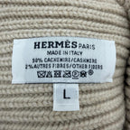 Hermes Heaven Twisted Cashmere Chaine D'ancre Beanie Knit Cap Beige Hat — view 8