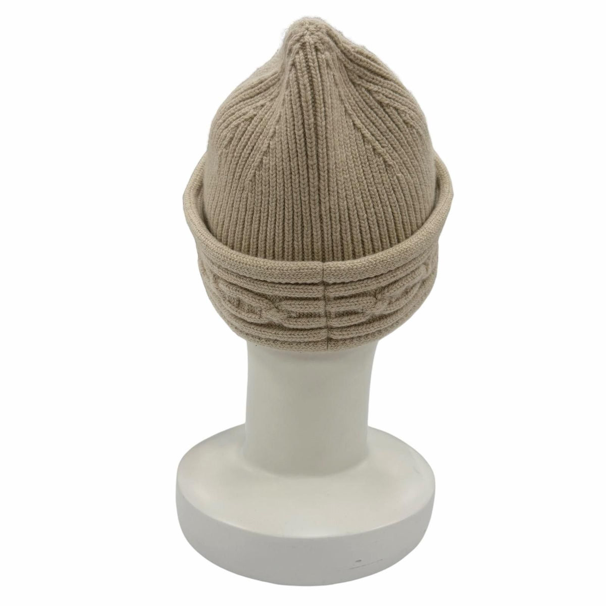 Hermes Heaven Twisted Cashmere Chaine D'ancre Beanie Knit Cap Beige Hat — view 4