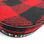 Celine Medium Ava Check Shoulder Bag Leather Usage Logo Red Black — view 8