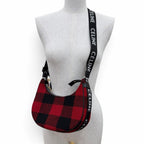 Celine Medium Ava Check Shoulder Bag Leather Usage Logo Red Black — view 3