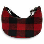 Celine Medium Ava Check Shoulder Bag Leather Usage Logo Red Black — view 4
