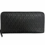 Saint Laurent Paris Leather YSL Logo Round Zip Wallet Black — view 3