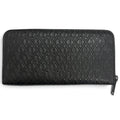 Saint Laurent Paris Leather YSL Logo Round Zip Wallet Black