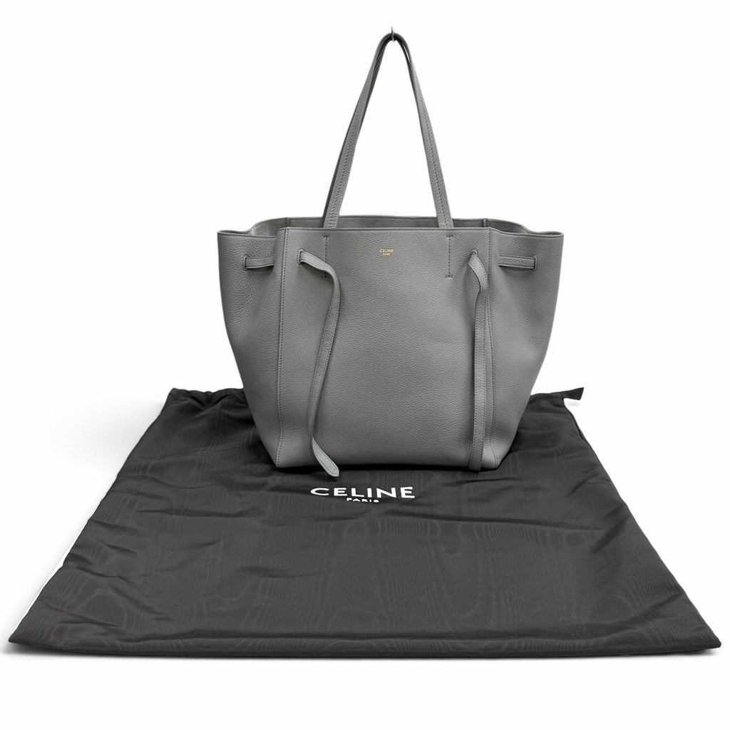 Celine Cabas Phantom Small Logo Soft Grain Calfskin Tote Bag Gray — view 2