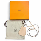 Hermes Rose Eglantine Silver Clochette Leather Pendant — view 2