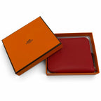 Hermes Azap Compact Silk'in Veau Epsom Rouge Ladue Blue Hydra Silver Coin Purse — view 2